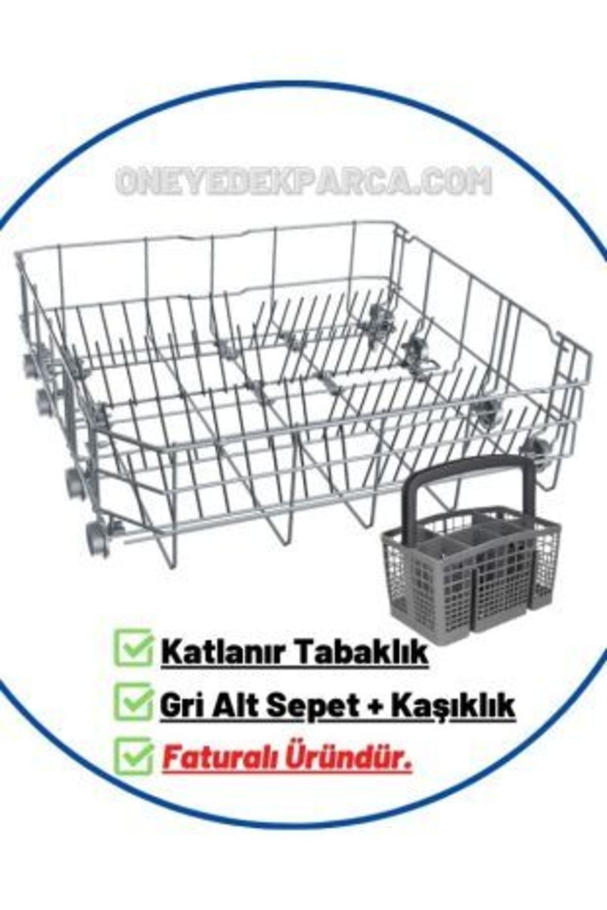 D 3002 Bulaşık Makinesi Alt Sepet (gri)